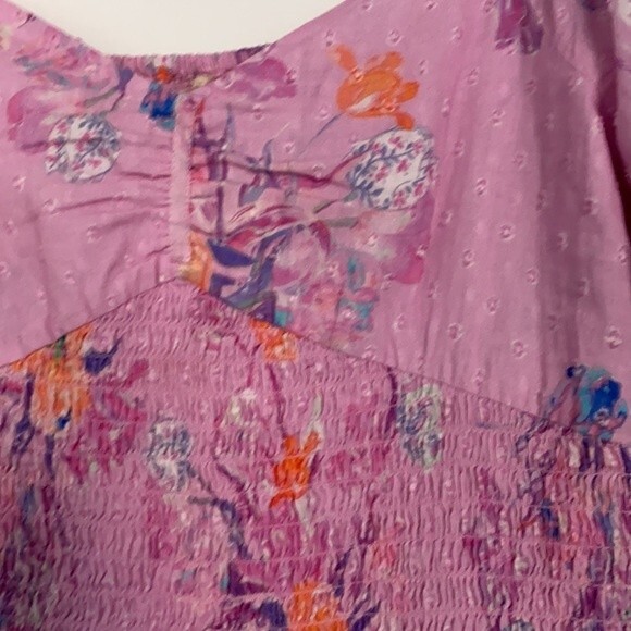 LoveShackFancy Dress Jarrah Pink Floral Royal Pink Berry Women's Medium Preppy - Picture 5 of 12